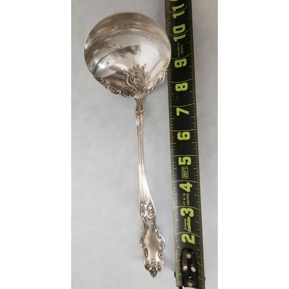 BEAUTIFUL ANTIQUE SOUP PUNCH LADLE SILVER ELEGANT & UNIQUE Rogers Hamilton 1890s